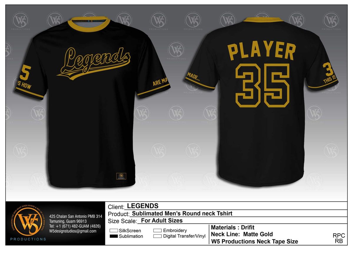 Legends Softball Team Supporter Men's Drifit TShirt Youth and Adults